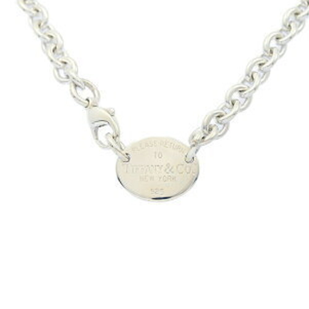 Tiffany Co Return to Tiffany Oval Necklace Pendant Silver